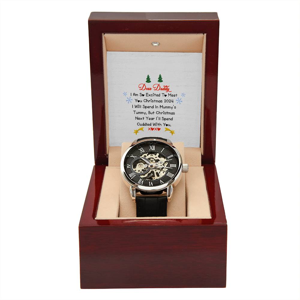 FOR NEW /EXPECTING DAD OPENWORK  WATER RESISTANT WATCH